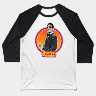 Stevie Wonder / Retro Aesthetic Fan Design Baseball T-Shirt